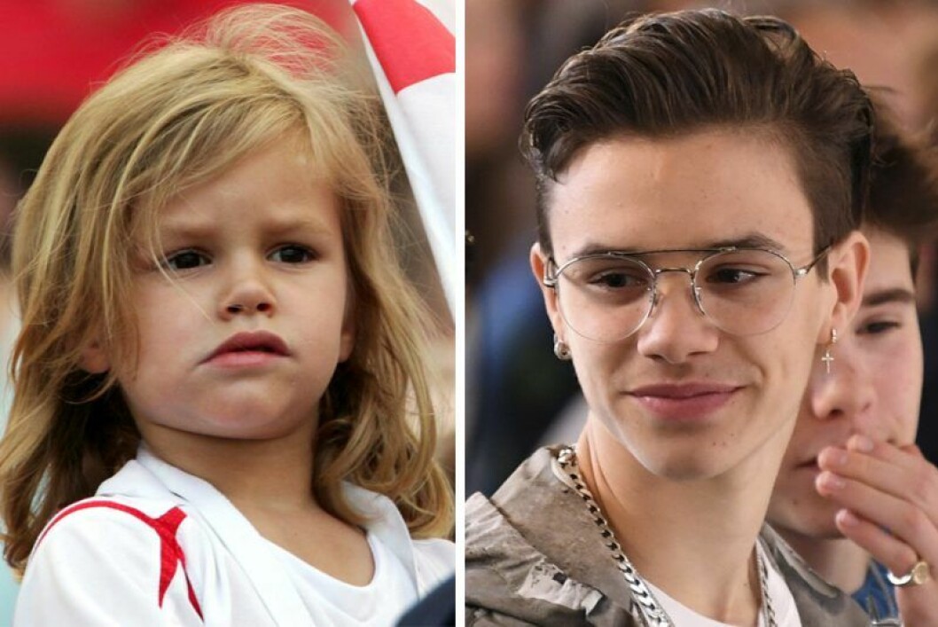 Romeo Beckham som liten och som vuxen