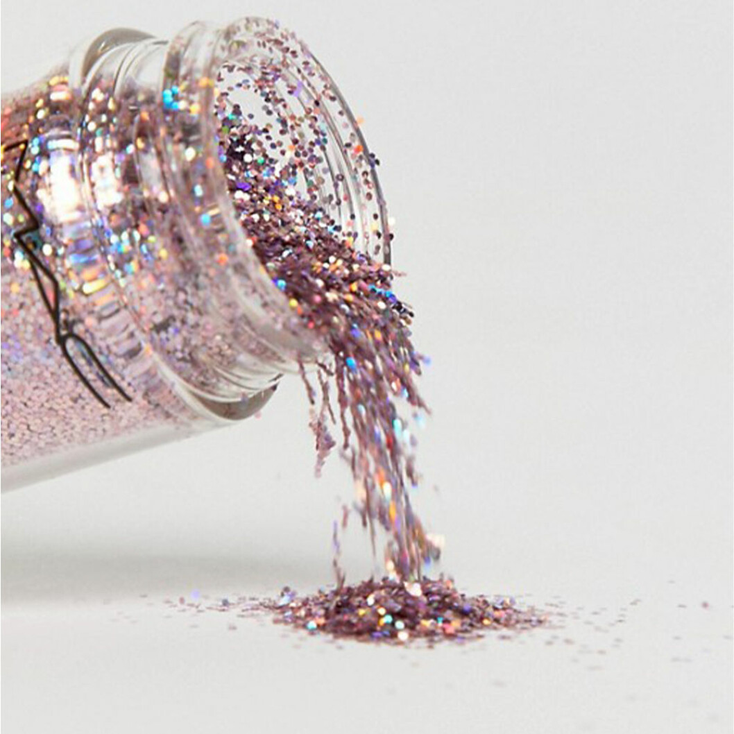 Rosa glitter till ansiktet