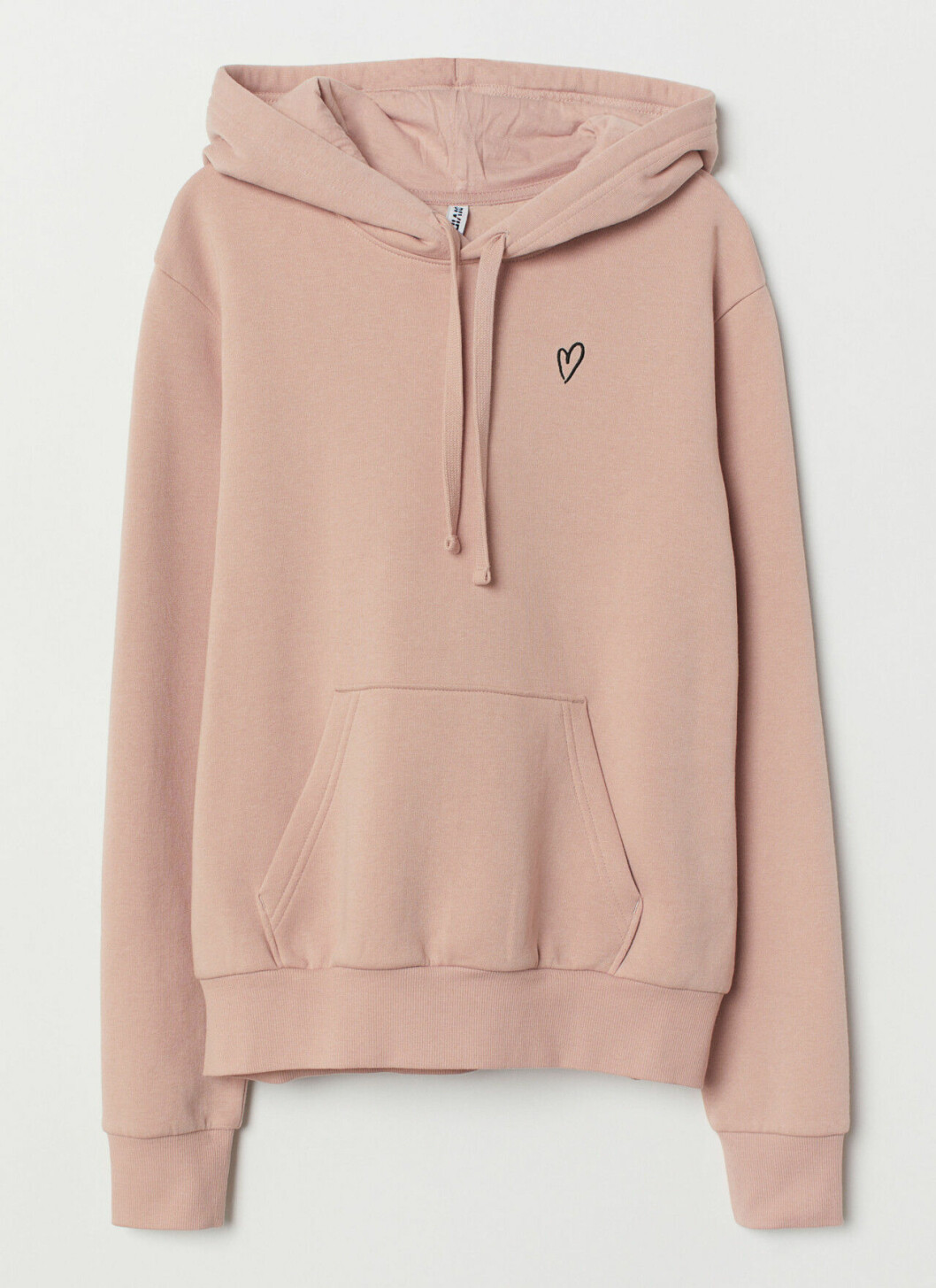 Rosa hoodie med hjärta