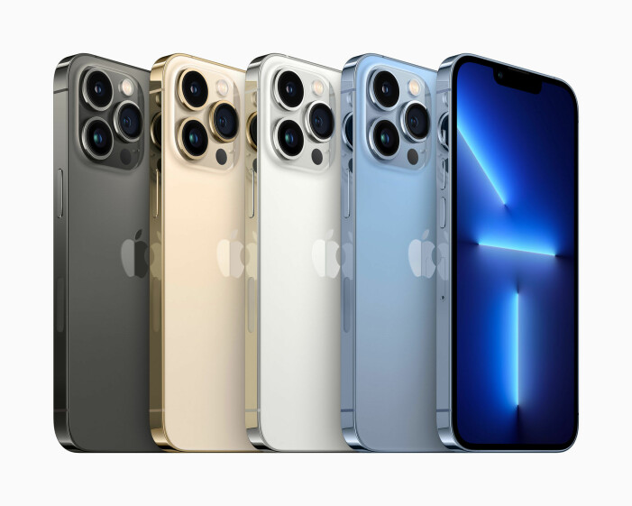 iPhone 13 Pro and iPhone 13 Pro Max med uppdaterad kamera kommer i färgerna: graphite, guld, silver och sierra blå.