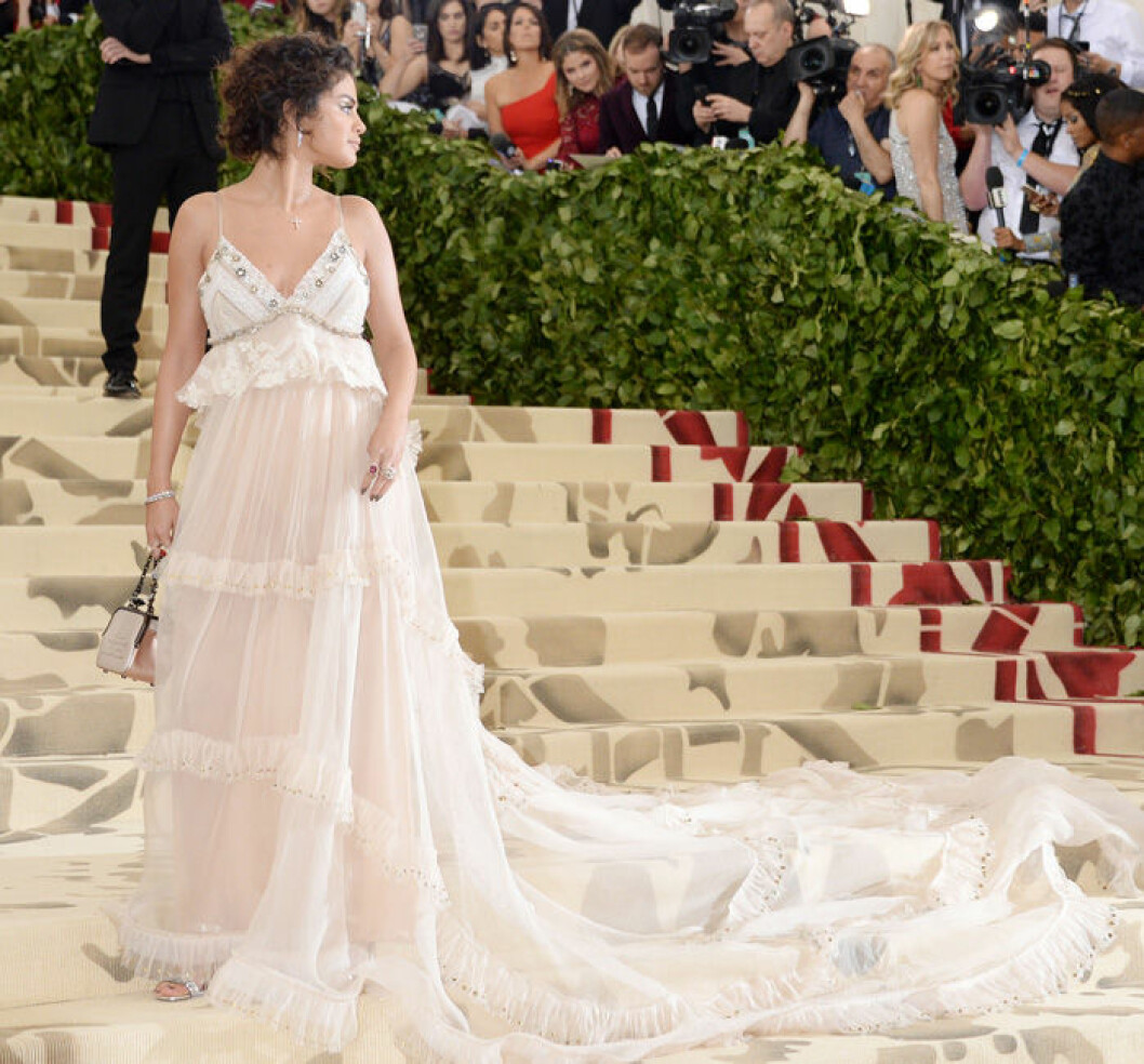 Selena Gomez, 2018. En bild på sångerskan Selena Gomez på Met-galan 2018.
