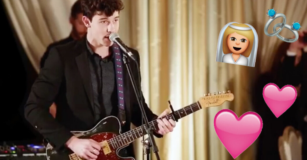 Här sjunger Shawn Mendes en helt ny låt på sin kompis bröllop (så fint!)