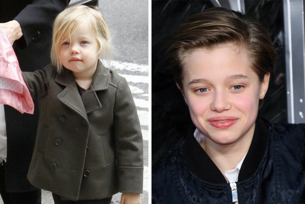 Shiloh Jolie-Pitt. En bild på Shilo som barn och en där han är 13 år