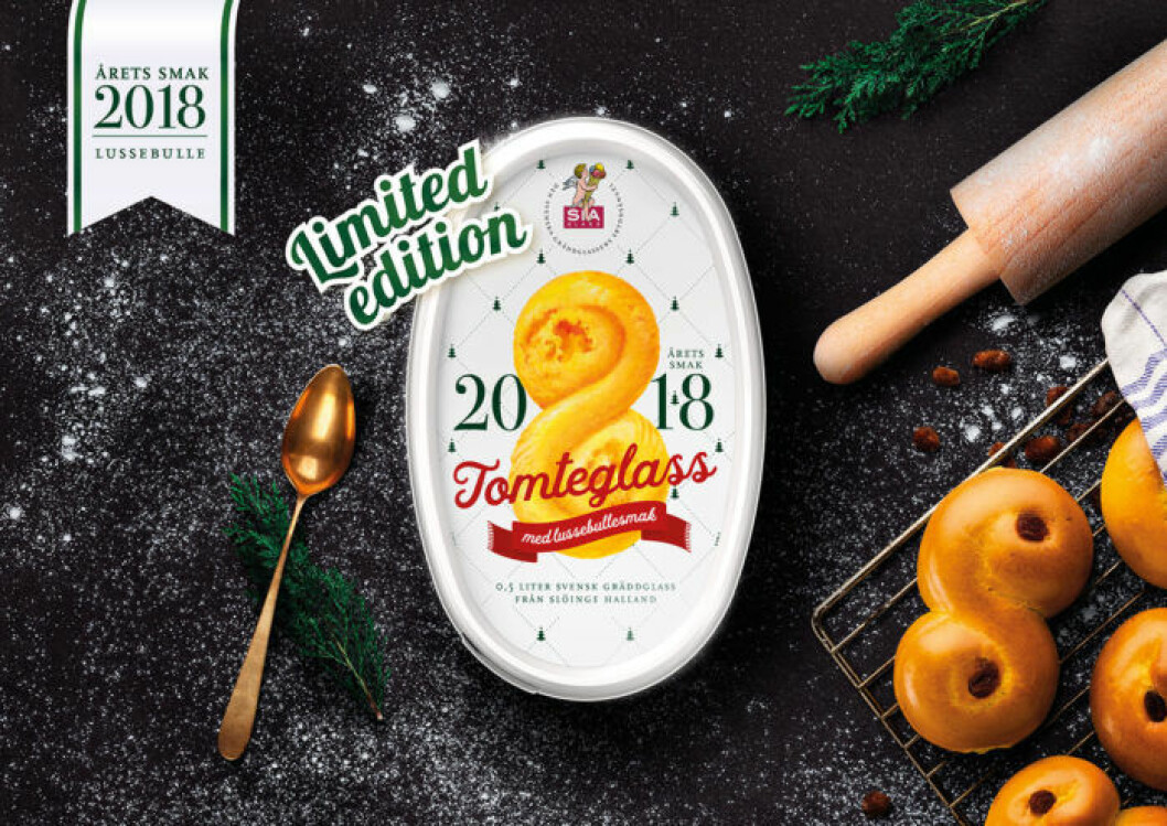 Årets tomteglass från Sia med smak av lussebulle