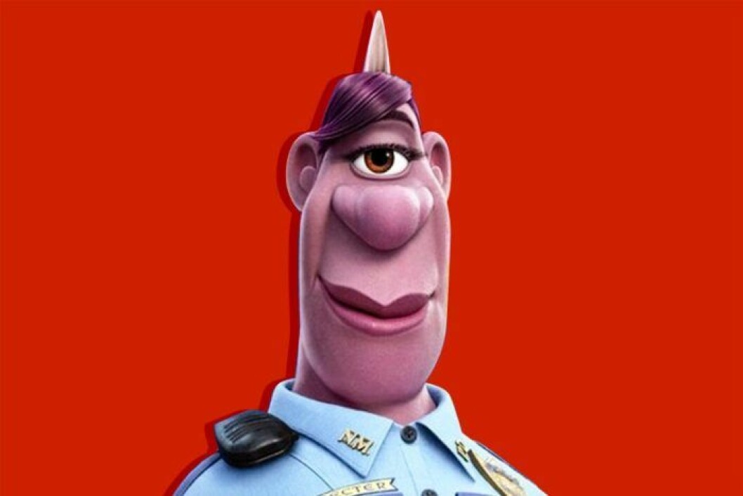 Poliskonstapel Specter blir den första öppet, lesbiska kvinnan någonsin i en Disneyfilm. En enögd polis med ett horn