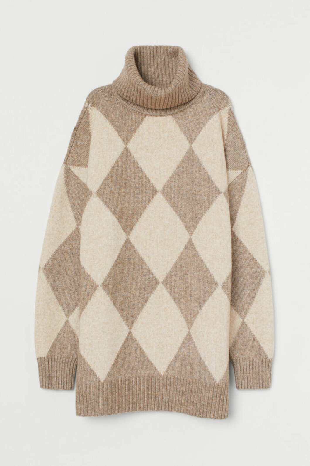 Beige polotröja i lång modell för dam till 2019