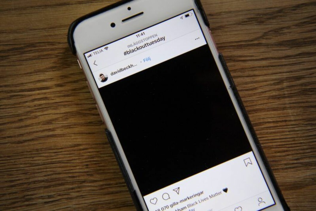 en svart ruta på instagram