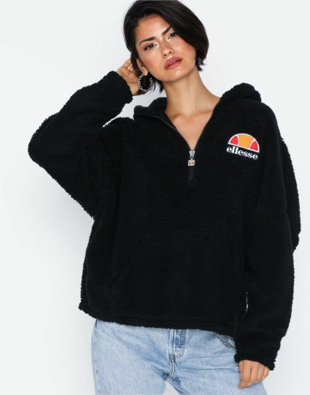 Svart teddyhoodie för dam till 2019
