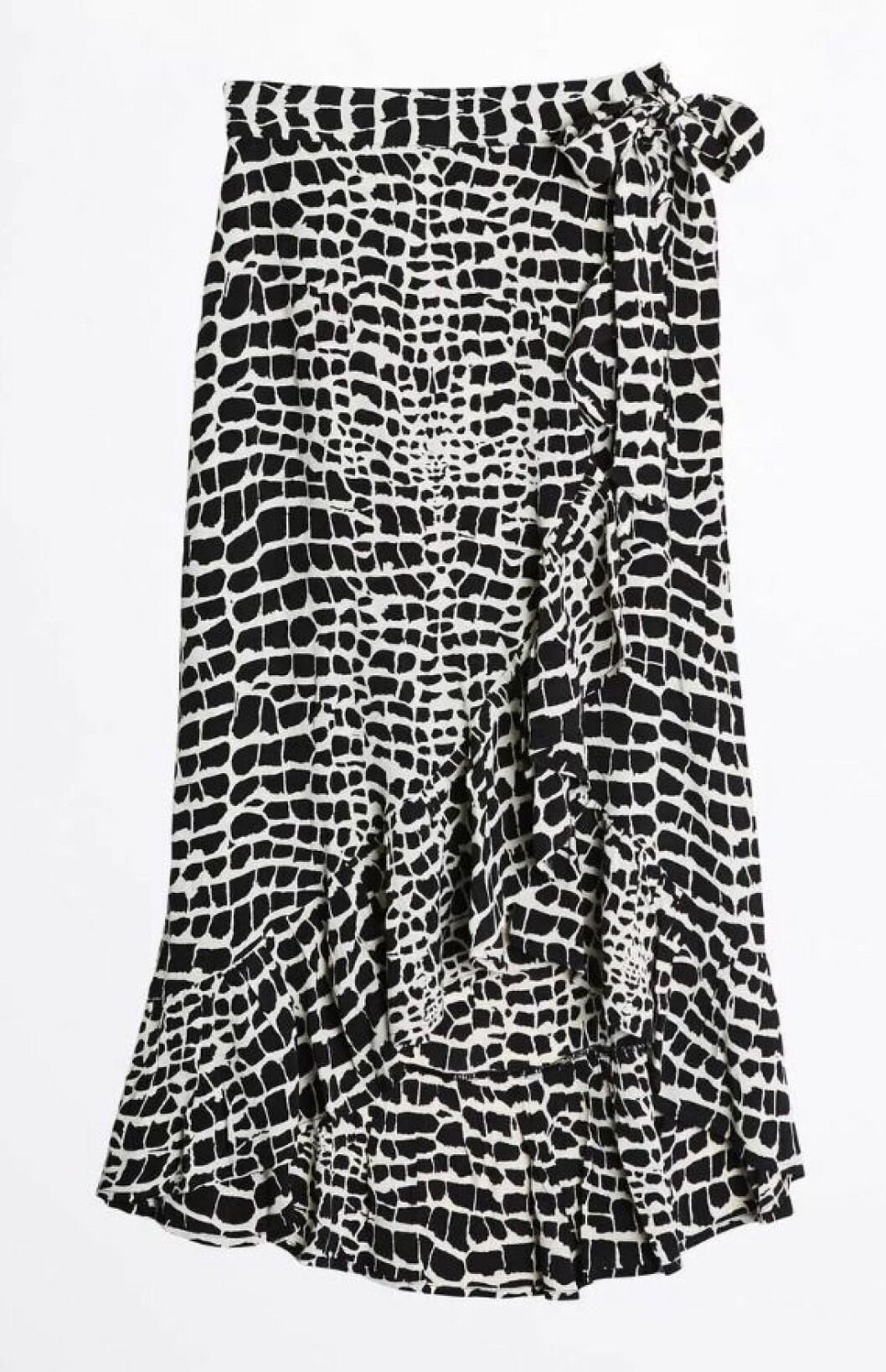 Svartvit kjol i omlottmodell från Gina tricot