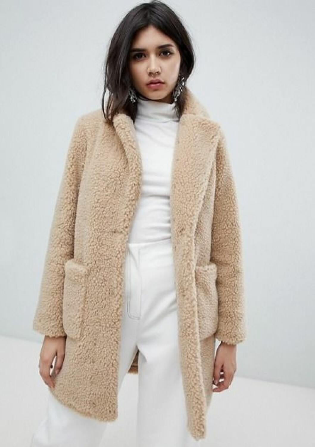 Beige teddyjacka