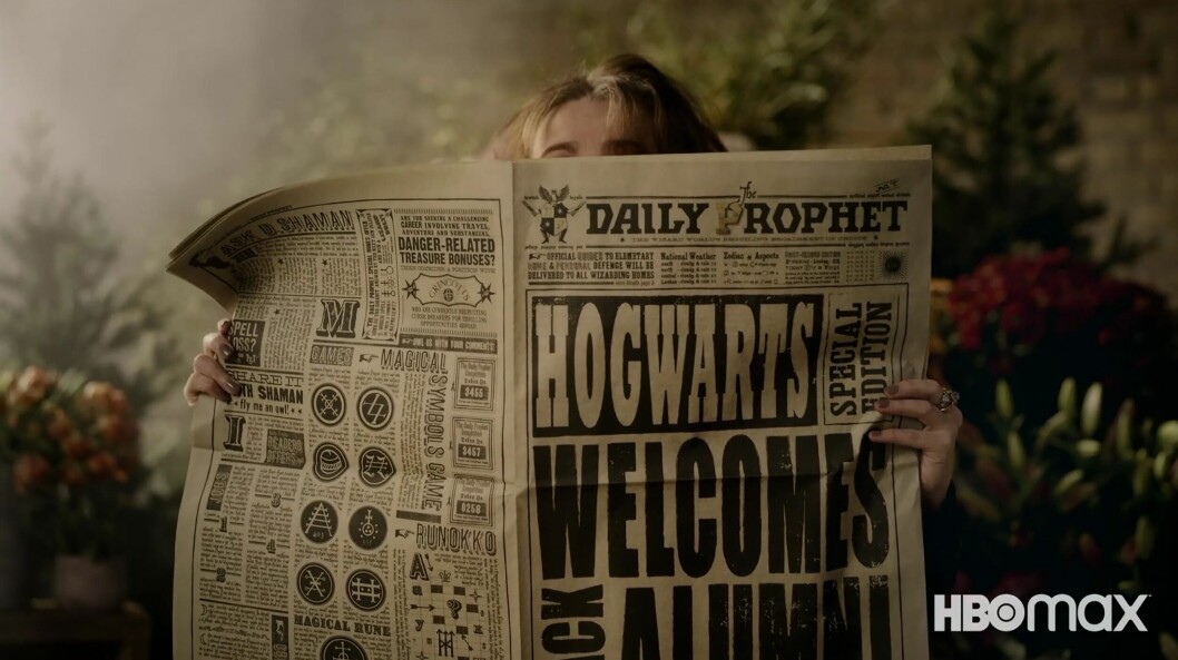 The Daily Prophet skriver om Harry Potter-återföreningen. klipp ur återföreningen