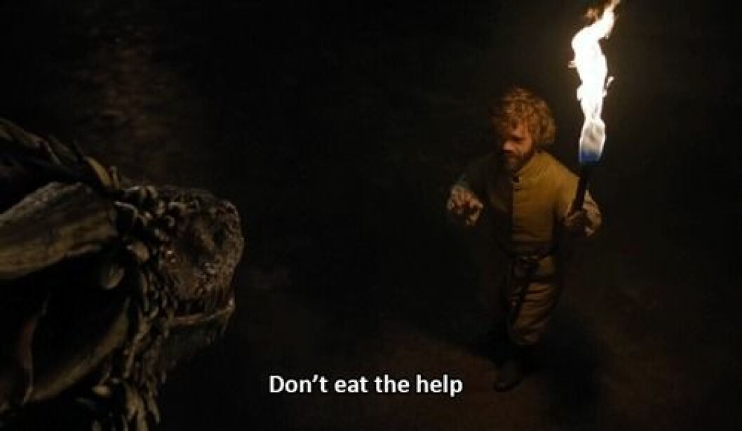 En bild på karaktären Tyrion Lannister från tv-serien Game of Thrones.