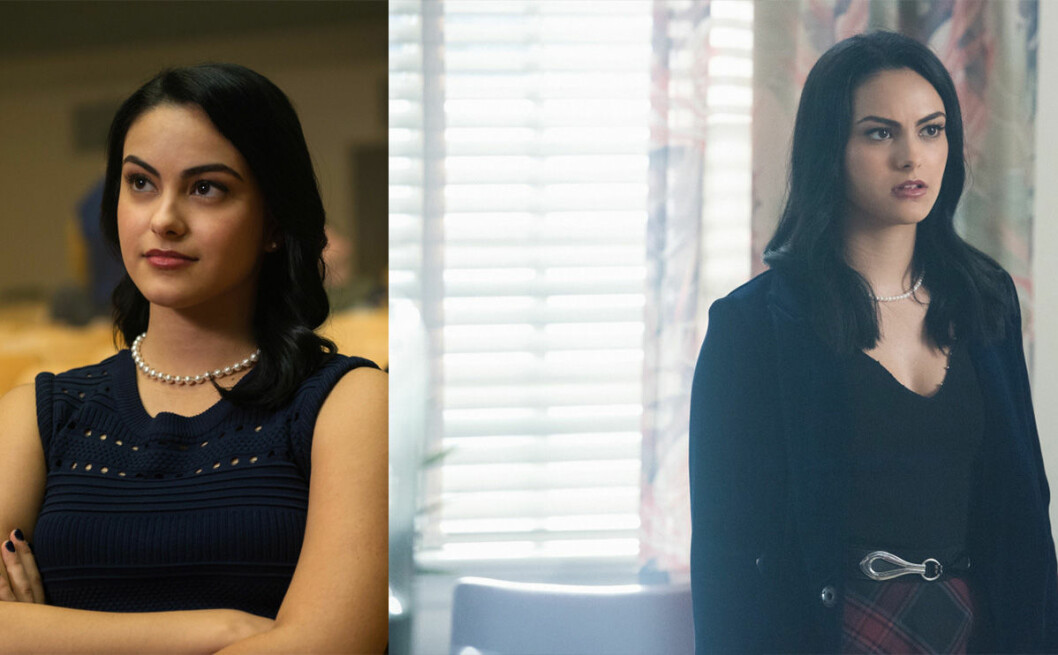 Frisyren Camila Mendes som spelar Veronica Lodge hade i säsong 1 versus den vi såg henne i under säsong 2.
