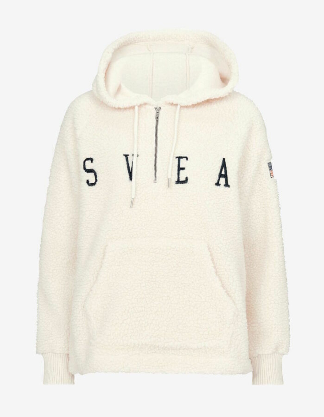 Vit teddyhoodie för dam till hösten 2019