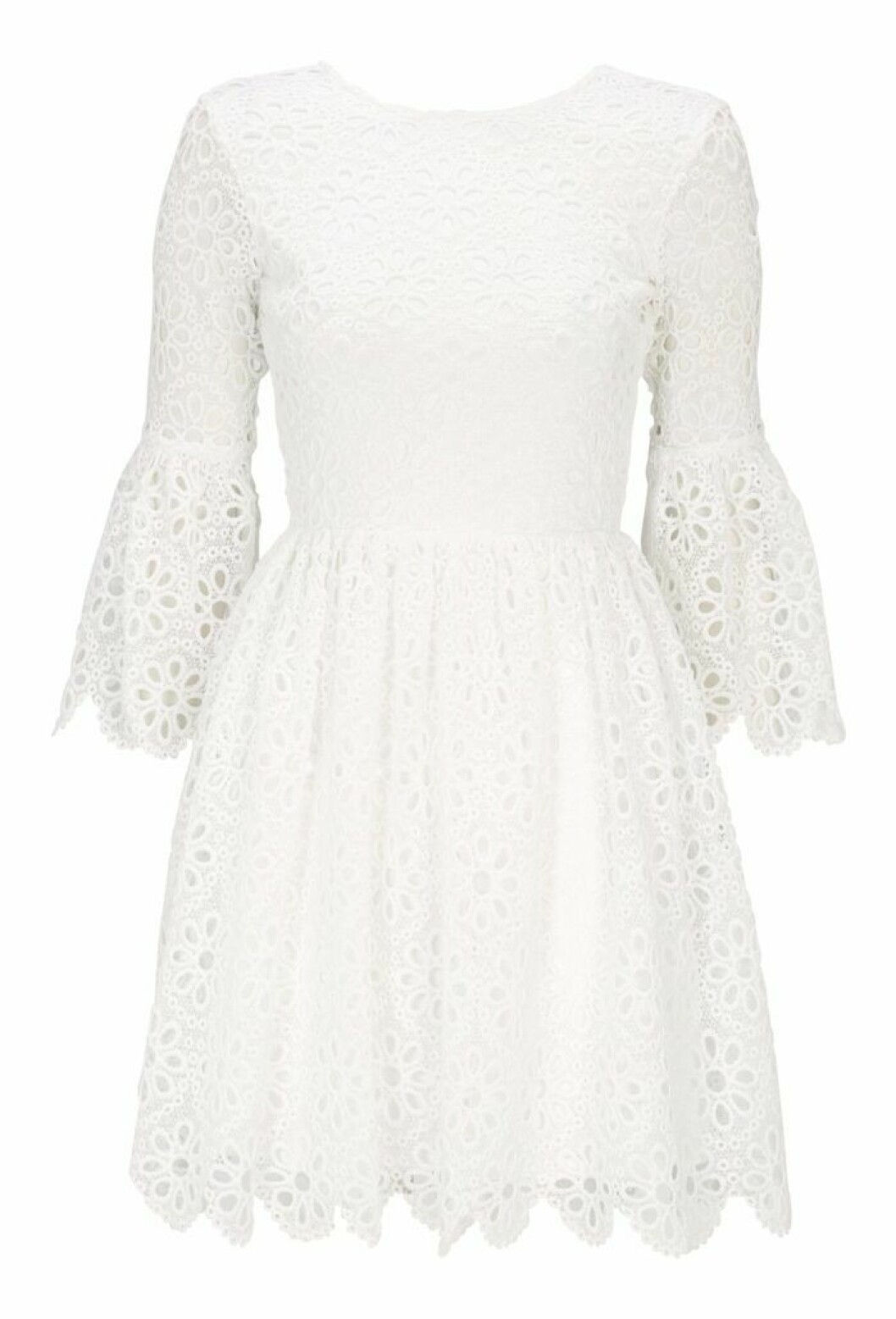 Vit studentklänning till 2019 med blommor
