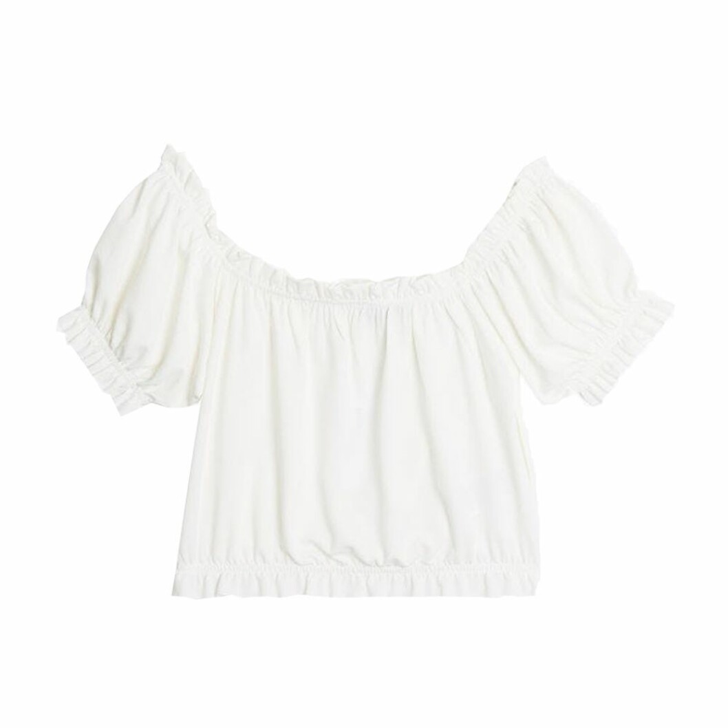 Vitt off shoulder-tope