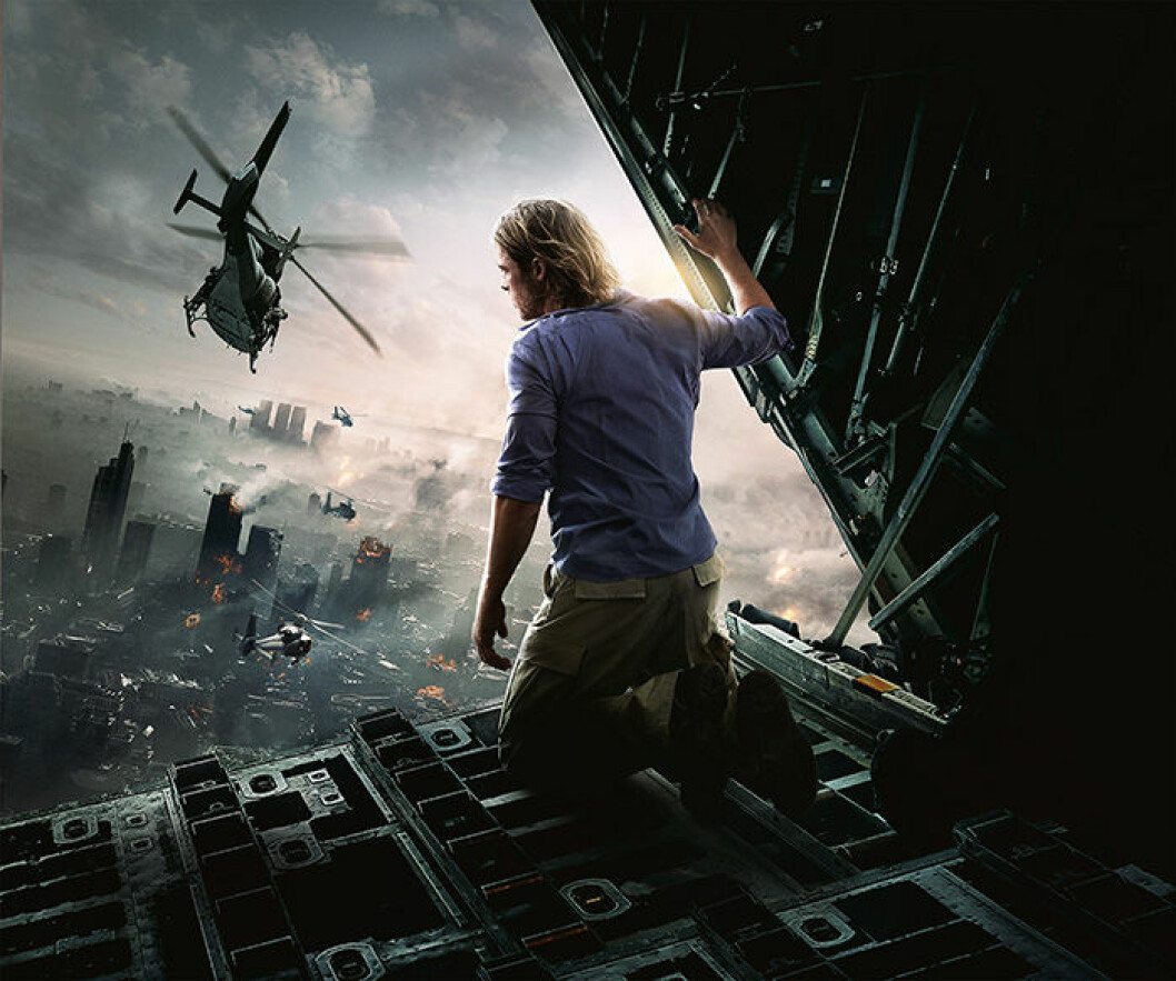 <em>World War Z</em> kan du streama på HBO Nordic. En bild från filmen World War Z på HBO med Brad Pitt.
